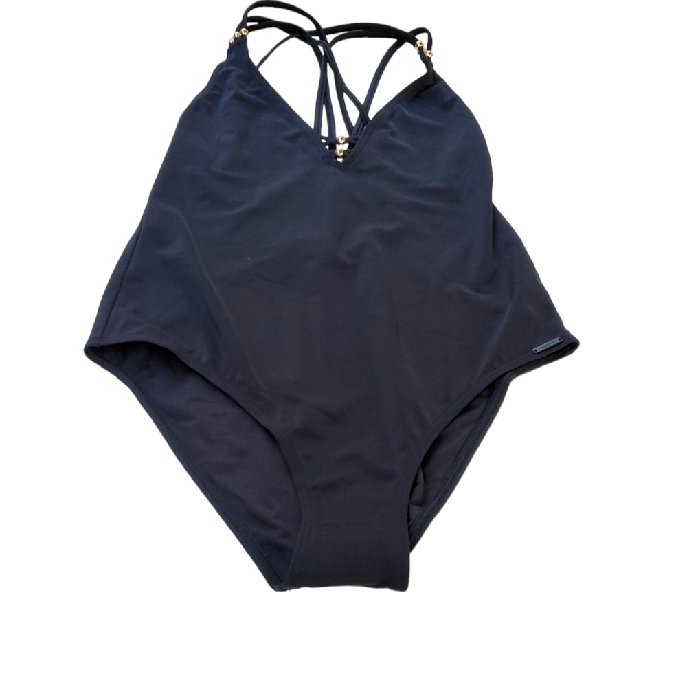 Sapph Baywatch One Piece Strap Swimsuit Size M Black